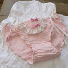 Women's Underwear Panty Sexy Lace Panties Japanese JK Girls Cute Bowknot Kawaii Comfort Briefs Cos Maid Lace Up Female Lingerie