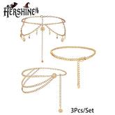 3 Pieces of Women's Solid Color Accessories, Decorative Chain, Waist Chain. Elegant and Sexy Style Dress Accessories for Mother's Day