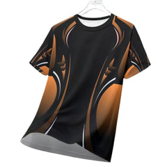 חולצת ספורט קז'ואל לגברים יבשה בגזרה יבשה ריצה חיצונית רכיבה על אופניים שרוולים קצרים נושם בגדי כושר חולצת טריקו עם צווארון עגול