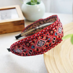 Breiter Turban für Damen, Haaraccessoires, Kopfbedeckungen, bestickte Haarreifen, Haarbänder, Stirnbänder, Kopftücher