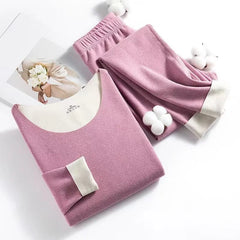 Women's Thermal Underwear Men Double-sided Fleece Seamless Thermos Clothing Warm Lingerie Suit Winter Clothes Women 2 Piece Sets