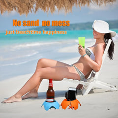 Beach Vacation Essentials Accessories Beach Drink Cup Holder Sand Coasters Beach Sand Cup Holders for Family Friends