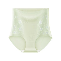 Lingerie Flower Slimming Shapewear Ice Silk High Waist Body Shaping Briefs Underpants Seamless Tummy Control Underwear Female