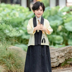 Traditionelles japanisches Kimono-Kostüm für Kinder, Samurai-Kleidung für Kinder, Kimono-Sets mit Strickjacke für Jungen, Bühnenkleidung für Kinder