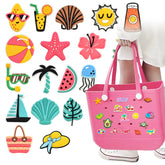 18pcs Lovely Bogg Bags Accessories Rubber Summer Decoration Women Beach Bag Tote Handbag Random Pairing Decorative Buckles Inser