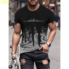 Man T Shirt Casual Oversized Sports Loose Plus Milano Print Clothing Comfortable Shopping Round Neck Short Sleeved T-Shirt Top