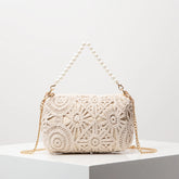 Boho Beach Bags for Women,Pearl Bag,Wicker Bag,Premiun Style Tote Bags for Ladies,Vacaition Outfits Women,Travel Must Haves