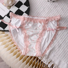 Sexy Thin Underwear Women's Panties Lace Briefs Hollow Ice Silk Underwear for Women Soft Comfortable Mid Waist Breathable