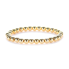 New Fashion Accessories Women' Gifts Simple Smooth Round Beads Black Ore Plated 14k Gold Elastic Hand Beads Multi-layer Bracelet