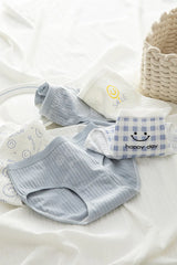 5Pcs/Set Cotton Underwear For Women Female Panties Cute Love Girl's Briefs Mid Waist Seamless Breathable Underpants Lingerie