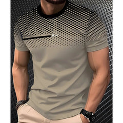 חולצת טי לגברים קיץ שרוולים קצרים קז'ואל אופנתי לגברים חולצת טי נושמת ספורט חולצות צווארון עגול בגדי גברים 100% פוליאסטר