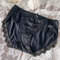 2023 New Underwear for Women Satin Traceless Ice Silk Panties for Lady Breathable Sexy Pure Desire Panties Large Mid Waist M-XXL