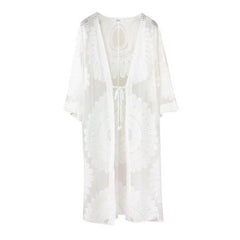 Einheitsgröße, sexy Schnür-Sommer-Strandkleid, einfarbig, Damen-Strandkleid mit Blumenstickerei, Damenbekleidung