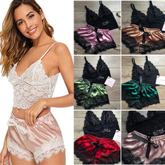 1 Set Womens Sleepwear Sexy Fashion Casual Lace Nightdress Lingerie Tops Shorts Set Babydoll Pajamas Nightwear Womens Underwear
