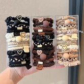 5pcs/Bag Women High Elastic Seamless Hair Rope Durable Bowknot Headbands No Crease Ponytail Holder Rubber Band Hair Accessories