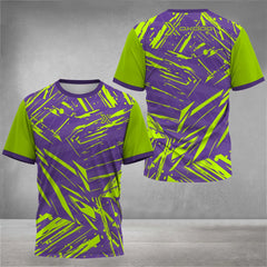 Fashion 3D Tie-Dye Print T Shirt For Men Summer Quick Dry Short Sleeve Outdoor Tennis Sports T-Shirt Casual Breathable Loose Top