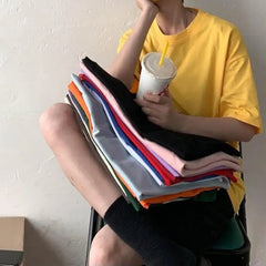 2024 Summer Short Sleeve T Shirts Solid Color T-shirt O Neck Casual Loose T Shirt Base Top Tee Oversize Students Street T-shirt