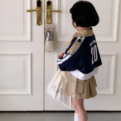Children Clothing Set Girls Korean Style 2024 New Fashionable Spring and Autumn Suits Girls Baby Coat Short Skirt Two Piece Set