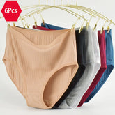 Damen-Unterwäsche aus Baumwolle mit hohem Bund, gestreift, weich und atmungsaktiv, Damenslips, Dessous