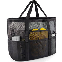 Wasserdichte und sandabweisende Strandtasche aus Netzgewebe – Große Badetasche für Damen, ideal für den Urlaub und als Strandaccessoires