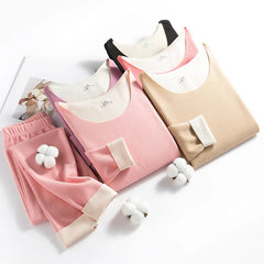 Women's Thermal Underwear Men Double-sided Fleece Seamless Thermos Clothing Warm Lingerie Suit Winter Clothes Women 2 Piece Sets