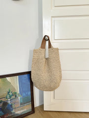 Women Beach Vintage Handmade Woven Shoulder Bag Raffia Rattan Shopping Bags Bohemian Ladies Summer Travel Vacation Casual Totes
