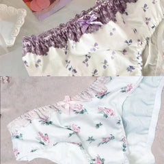 Underwear Female Sexy Lace Flower Thin Japanese Low-Waist Triangle Shorts Girls Panties Women G-strings Thongs Intimates