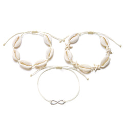 קיץ בוהמי כוכב ים צדף קונכייה צמידי לנשים גברים אופנה צבעוני חרוזים צמיד חוף תכשיטי חג מסיבת אביזרים