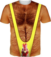 Funny Muscle Mens T Shirt Graphics Spoof 3D Printing T-shirt Personality Short-sleeve Round Neck Casual Shirt Men Cool Tees Tops