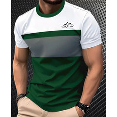 חולצת טי לגברים קיץ שרוולים קצרים קז'ואל אופנתי לגברים חולצת טי נושמת ספורט חולצות צווארון עגול בגדי גברים 100% פוליאסטר