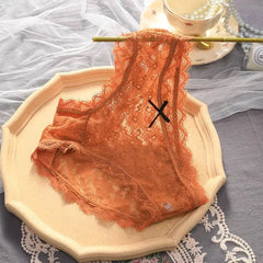 Women's underwear Women's ice silk full pure cotton antibacterial breathable low waist Japanese little girls lace summer ultra t