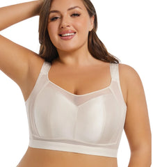 נשים חזיות גדולות תחתונים מלא קאפ דק קיץ דק במיוחד נגד נפול מינימיזציה פוש אפ