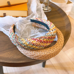 Urlaubs-Haaraccessoires für Damen, Haarbänder für Mädchen, gewebtes Stirnband für Strand und Kopfbedeckungen im Hawaii-Stil