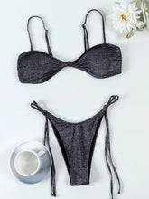 Miyouj New Two Piece Suit Solid Color Swimwear Shiny Swimsuit Women's Sexy Bikini Sets Push Up Beachwear Bandage Bathing Suits