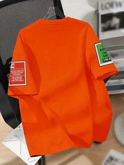 Men'S Fashion Crew Neck T-Shirt,100% Polyester Short Sleeve,Summer All Over Print Tee,Regular Fit,Slight Stretch,Knit Fabric,