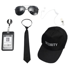 Agenten-Accessoires-Set: Krawatte, Ohrstöpsel, Arbeitsbrille, Hut, Geheimdienst-Kostüm für Teenager und Erwachsene, Cosplay, Spiele, Partys