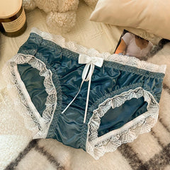 Thin underwear women satin sexy panties mesh soft lace ropa interior femenina antibacterial lingerie girl ropa interioir mujer