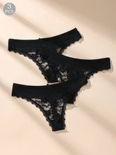 Awesomea 3er-Pack Damen-Unterwäsche mit Spitze und Schleife – Weiche, bequeme Slips mit niedrigem Bund – Atmungsaktive, dehnbare, nahtlose und leichte Slips