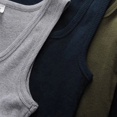 Cotton Men Sleeveless Tank Top Solid Color Gym Muscle Vest Undershirts O-neck Men's Clothing Tees Workout Vest Tops