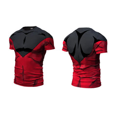 Neues Cosplay-Print-Fitness-Laufshirt für Herren, Rundhalsausschnitt, Cartoon-Motiv, Bodybuilding-Sportshirt, Tops, Gym-T-Shirt für Herren