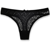 Sexy Damen-Slips aus Spitze und Seide, tiefsitzend mit Schleife, einfarbig, atmungsaktiv, Baumwollzwickel, sexy Tanga-Unterwäsche