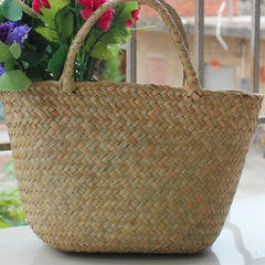 Women'S Classic Straw Summer Beach Sea Shoulder Bag Handbag Tote, Small