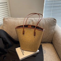 Summer Beach Bags For Women Handmade Rattan Woven Shoulder Bags Large Capacity Straw Bag Bohemian Casual Travel Handbag Totes