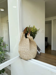 Women Beach Vintage Handmade Woven Shoulder Bag Raffia Rattan Shopping Bags Bohemian Ladies Summer Travel Vacation Casual Totes