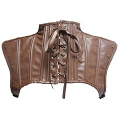 Steampunk-Kostümaccessoires für Damen: Schulterjacke aus PU-Leder, Shapewear, kurze Gothic-Schultertops für Damen
