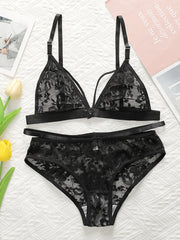 Women's Ultra-thin Lace Lingerie Two-piece Floral Lingerie Sexy Lingerie No Steel Hoop Push Up Bra A322