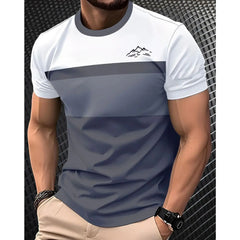 חולצת טי לגברים קיץ שרוולים קצרים קז'ואל אופנתי לגברים חולצת טי נושמת ספורט חולצות צווארון עגול בגדי גברים 100% פוליאסטר