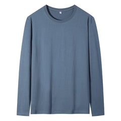 2025 אביב קיץ גברים O-צוואר חולצת טריקו ארוך שרוול חולצת טי זכר מוצק חולצת טי גבר בגדי גברים לנשימה חולצות טי