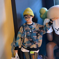 Children's Clothing Boys Spring And Fall New Version Of The Korean Version Fashionable Fashionable Gradient Casual Sweater Boy