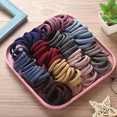 50 Stück/Set Neue Damen Mädchen Bonbonfarben Nylon Basic Scrunchies Haargummis Pferdeschwanzhalter Haargummis Modische Haaraccessoires